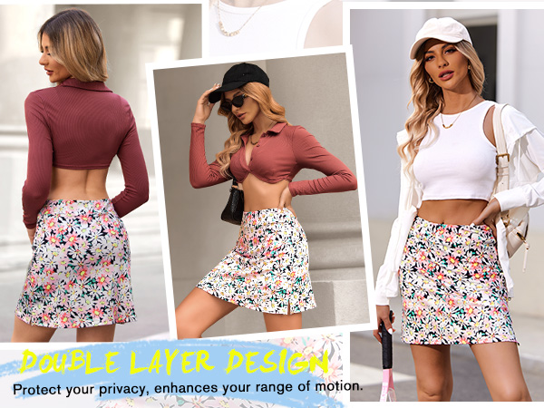 Women''s Active Performance Skort Lightweight Skirt for Running Tennis Golf Workout Sports 