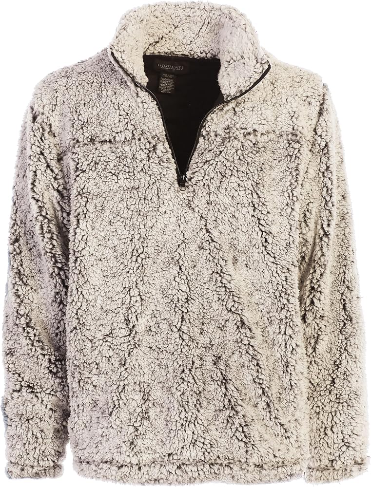 Gioberti Men and Women Super Soft Sherpa 1/4 Zip Pullover Sweater