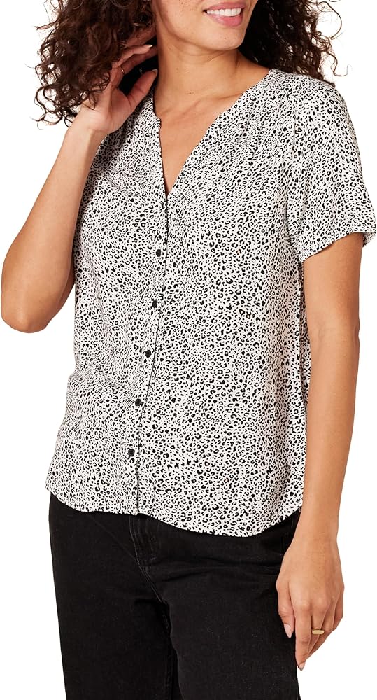 Amazon Essentials Women's Short-Sleeve Woven Blouse