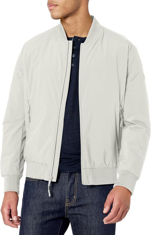 DKNY Men's Clean Zip Front Bomber Jacket